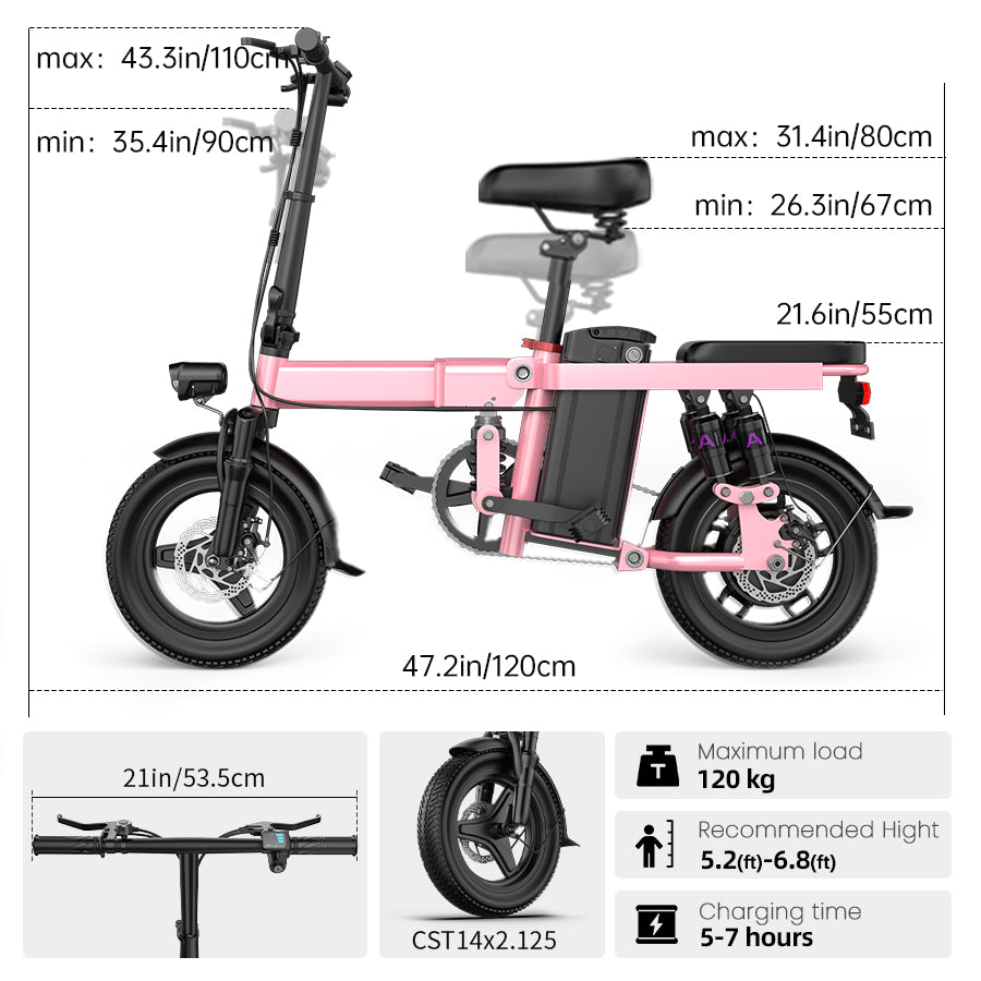 EcoRider 500X-Electric Bikes Pink