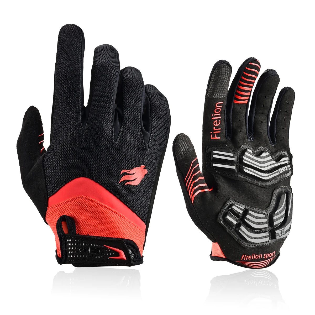 FIRELION Outdoor Full Finger Gel Touch Screen Cycling Gloves Off Road Dirt Mountain Bike Bicycle MTB DH Downhill Motocross Glove