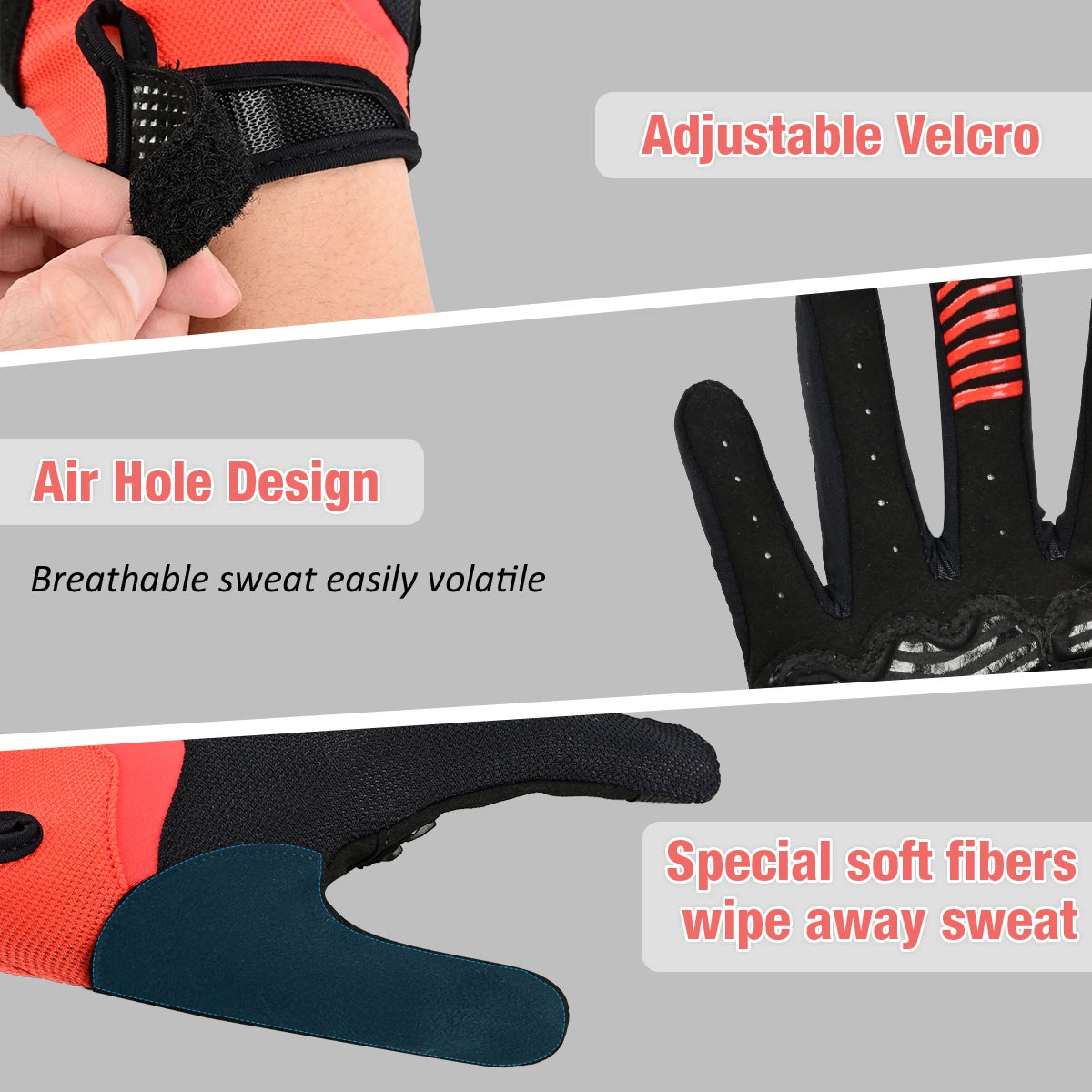 FIRELION Outdoor Full Finger Gel Touch Screen Cycling Gloves Off Road Dirt Mountain Bike Bicycle MTB DH Downhill Motocross Glove