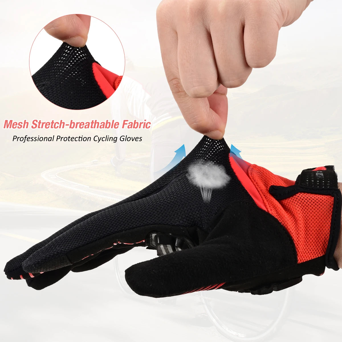 FIRELION Outdoor Full Finger Gel Touch Screen Cycling Gloves Off Road Dirt Mountain Bike Bicycle MTB DH Downhill Motocross Glove